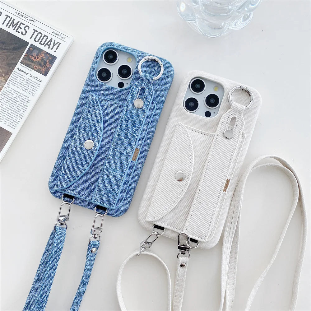 Wrist Strap Crossbody Wallet with Card Holder Phone Case