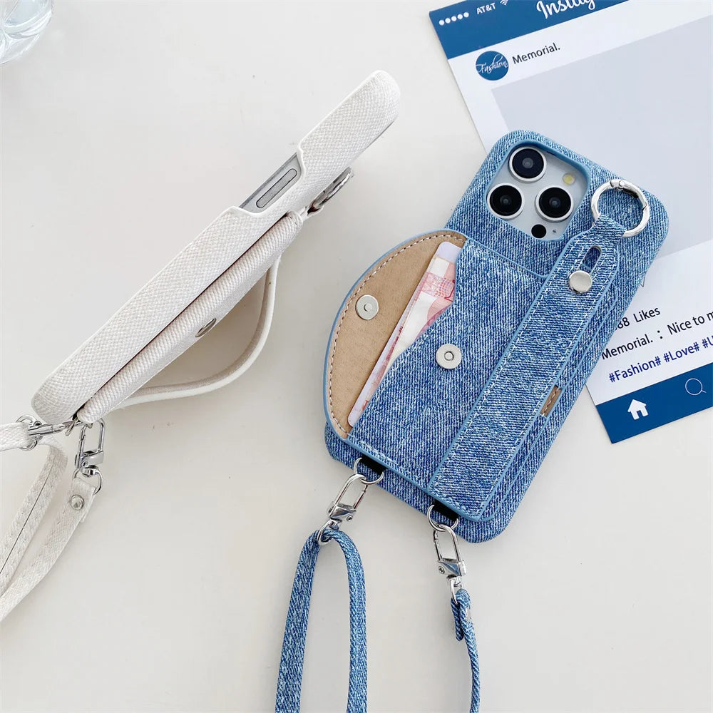 Wrist Strap Crossbody Wallet with Card Holder Phone Case