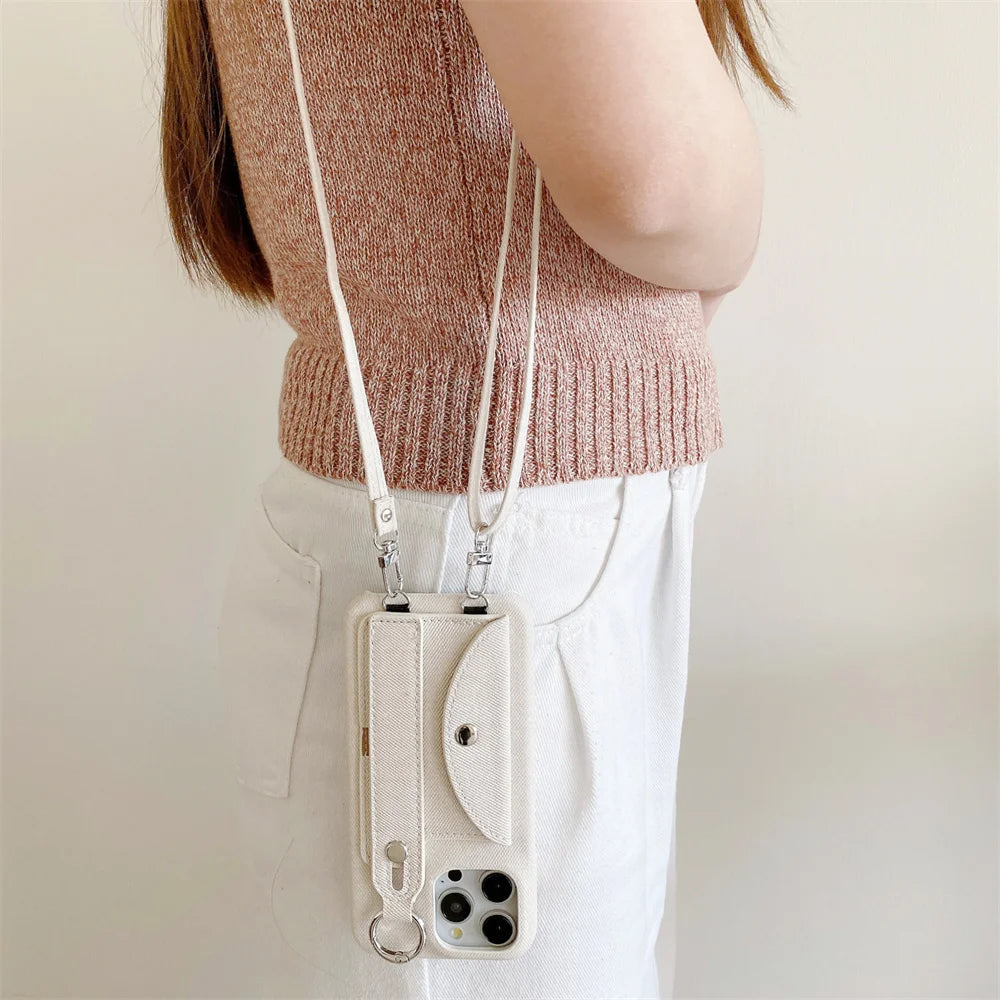 Wrist Strap Crossbody Wallet with Card Holder Phone Case