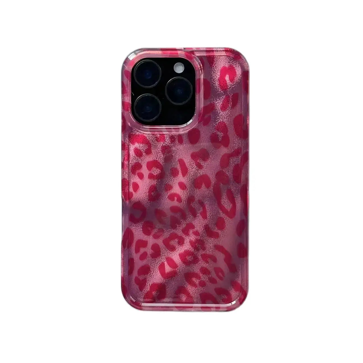 Fashion Wine Red Leopard Print Lucky Color Fine Flash Glacial Phone Case