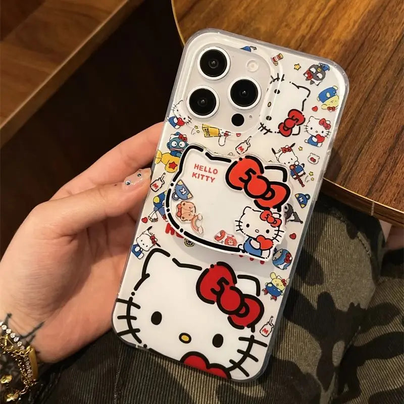 Creative Fun Cute Cartoon Hello Kitty Bracket Phone Case