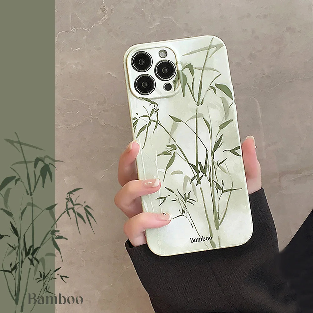 Retro Art New Chinese Style Painting Bamboo Hazy Cloud Shadow Phone Case