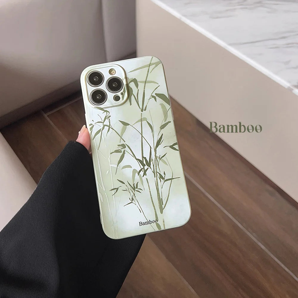 Retro Art New Chinese Style Painting Bamboo Hazy Cloud Shadow Phone Case