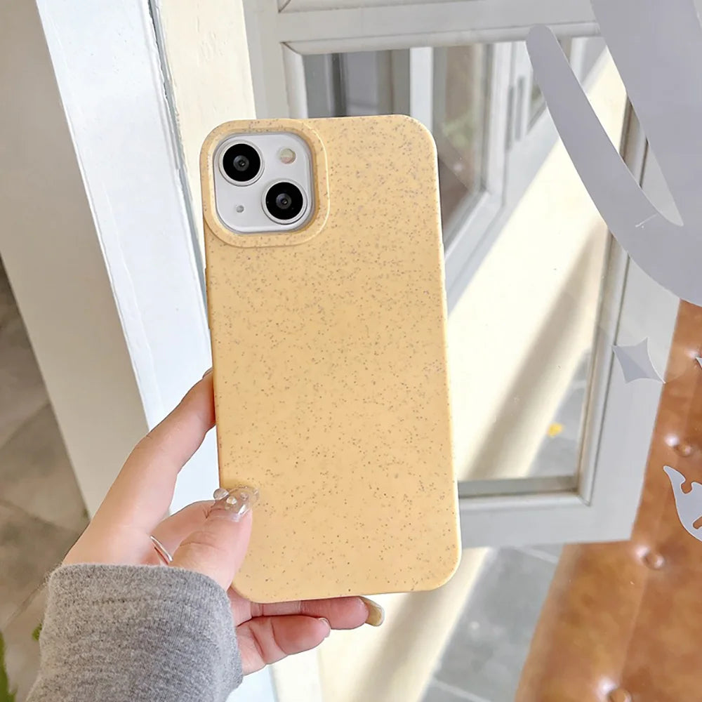 Wheat Straw Silicone Protective Cover Shockproof Matte Phone Case
