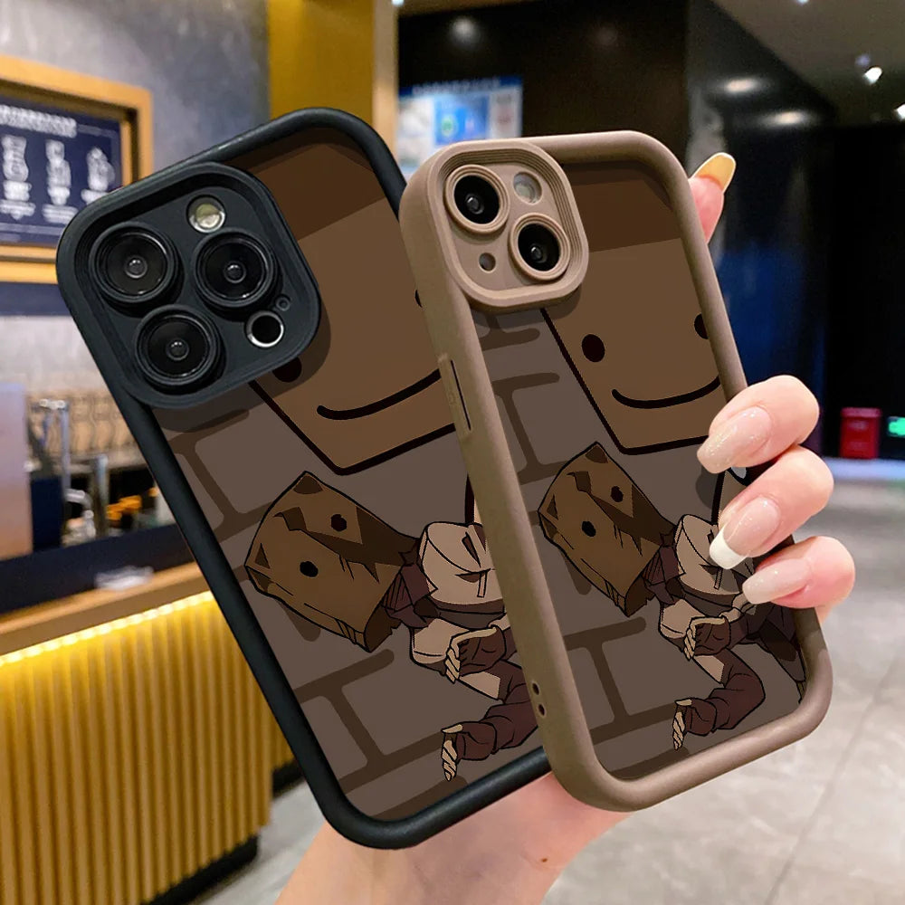 Cartoon Box Man Silicone Soft Phone Case