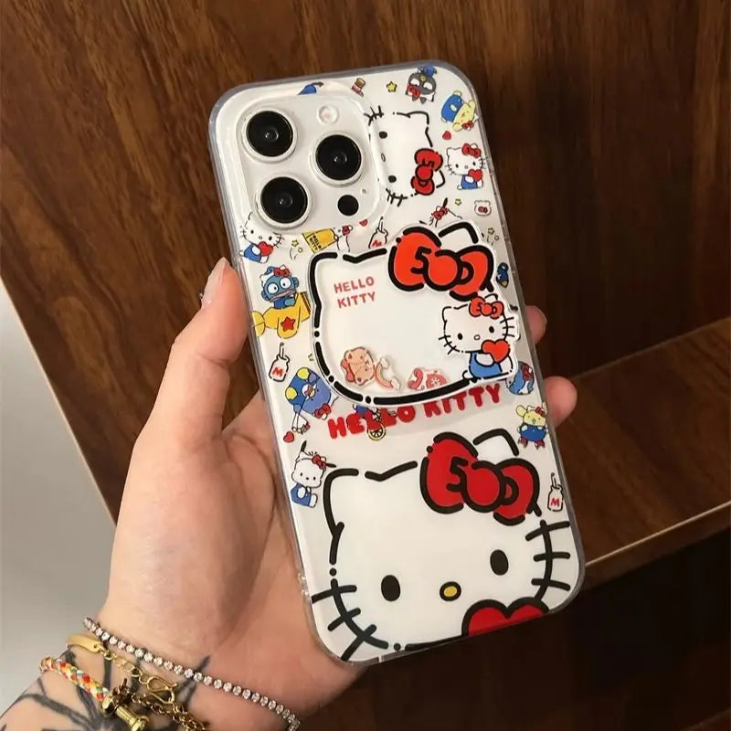 Creative Fun Cute Cartoon Hello Kitty Bracket Phone Case