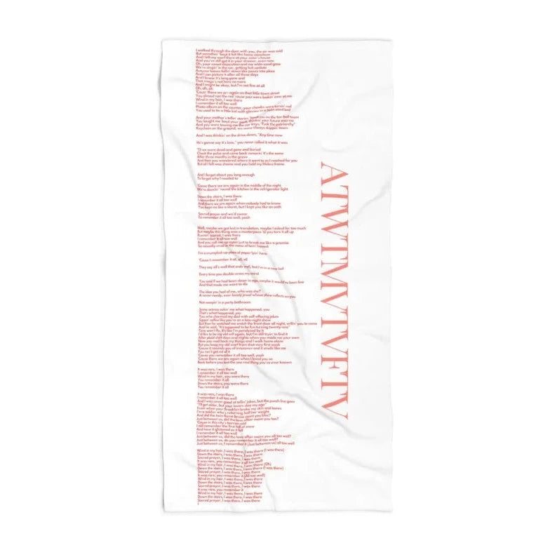 All Too Well Lyrics Beach Towel