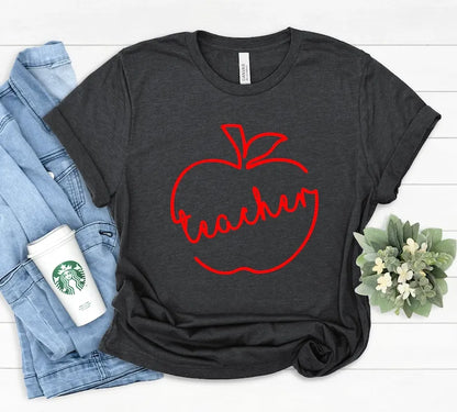 Back to School Teacher T-Shirt, Cute Teacher Shirt, Apple Teacher Shirt