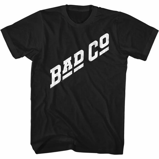 Bad Company White Logo Classic Black Adult T-Shirt