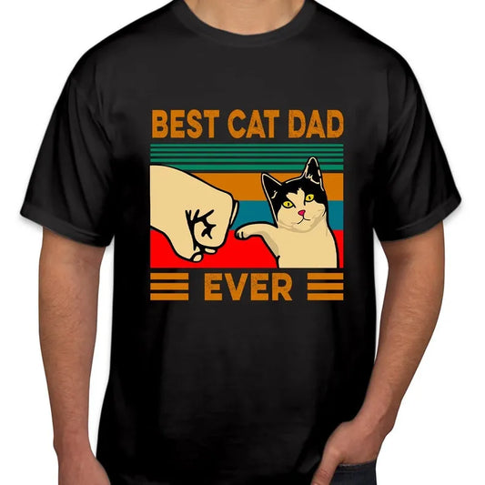 Best Cat Dad Ever Fist Bump Father's Day T-Shirt