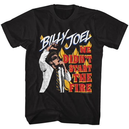 Billy Joel Didn't Start The Fire Black Adult T-Shirt