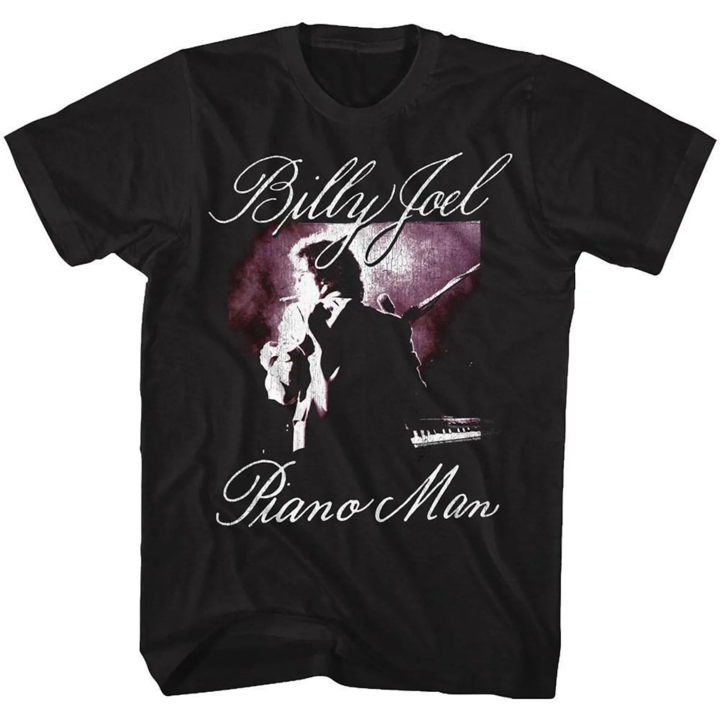 Billy Joel Piano Man Black Adult T-Shirt