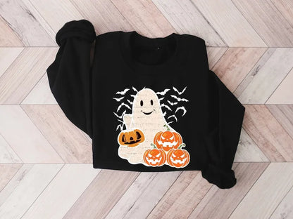 Ghost Halloween Sweatshirt, Womens Halloween Shirt, Halloween Party Shirt