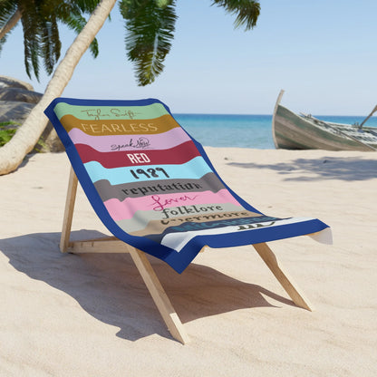 Taylor Swift Inspired Beach Towel, ALL Taylor Albums Beach Towel