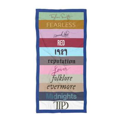 Taylor Swift Inspired Beach Towel, ALL Taylor Albums Beach Towel