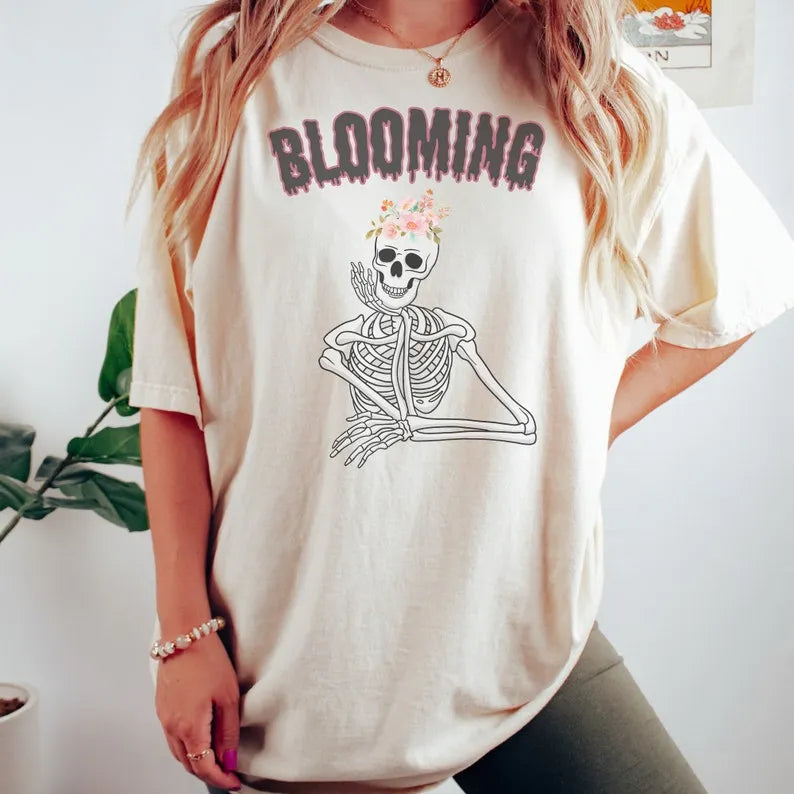 Boho Skeleton Blooming T-Shirt