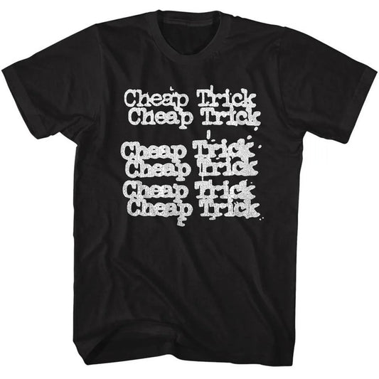 Cheap Trick Classic Stacked Logo Black Adult T-Shirt