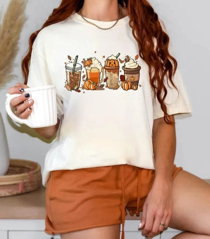 Comfort Colors Fall Coffee Pumpkin Shirt