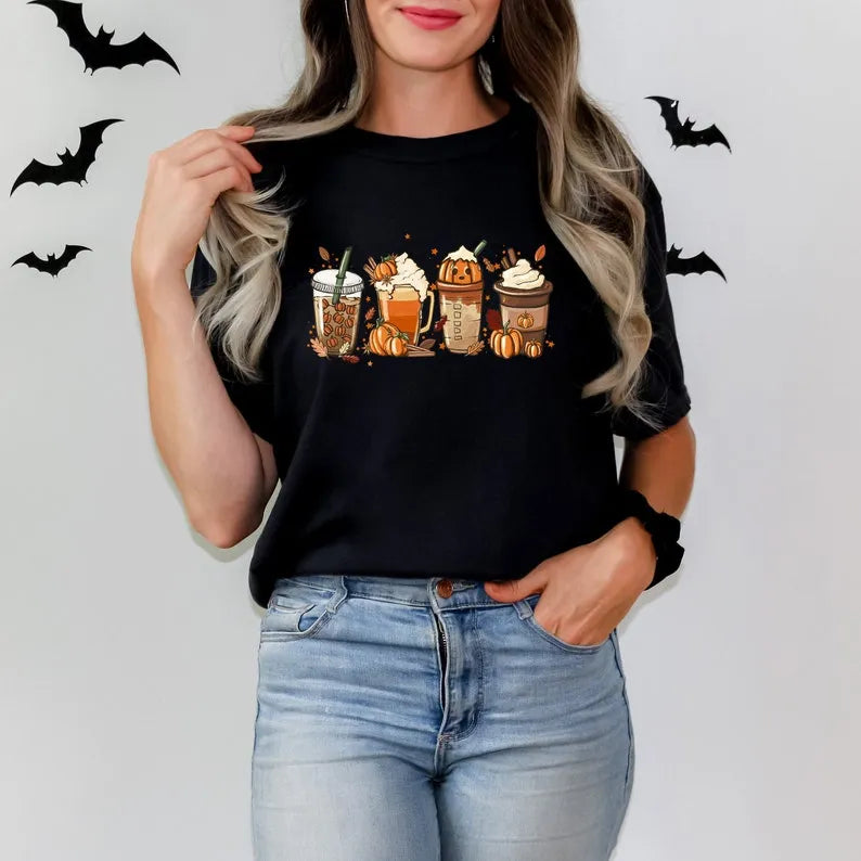 Comfort Colors Fall Coffee Pumpkin Shirt