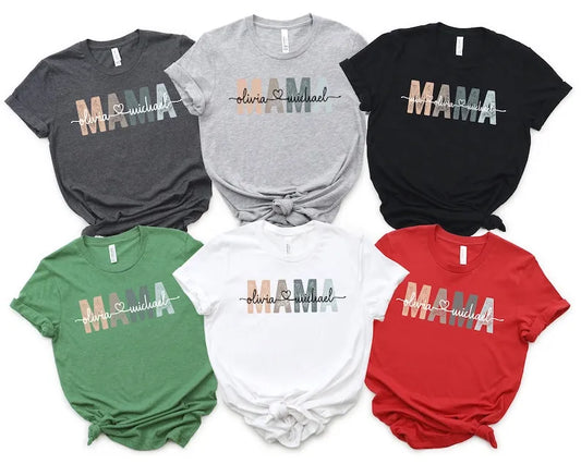 Custom Mama Shirt, Mom Shirt With Names, Personalized Mama T-shirt, Custom Mama Shirt, Mother's Day Shirt, Mama With Children Names Tee