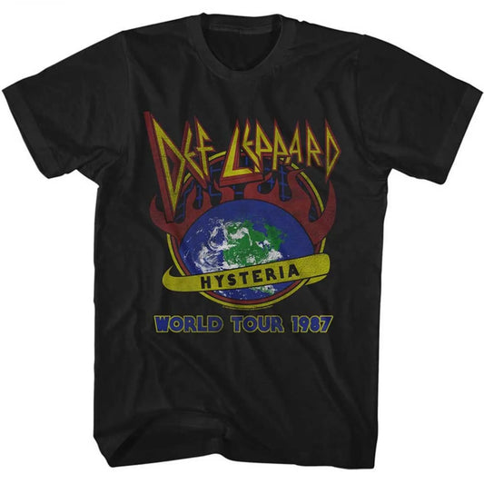 Def Leppard Hysteria World Tour Black Adult T-Shirt