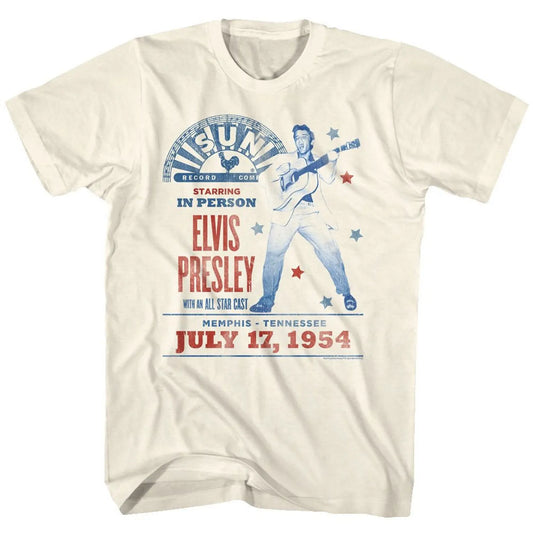 Elvis Presley Sun Records Concert Poster Natural Adult T-Shirt