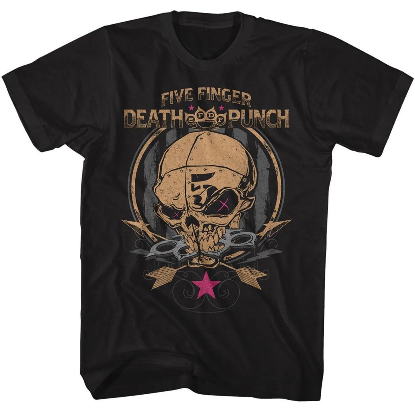 Five Finger Death Punch Skull And Arrows Black Adult T-Shirt