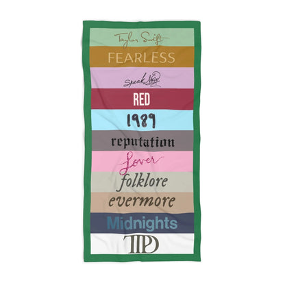 Taylor Swift Inspired Beach Towel, ALL Taylor Albums Beach Towel