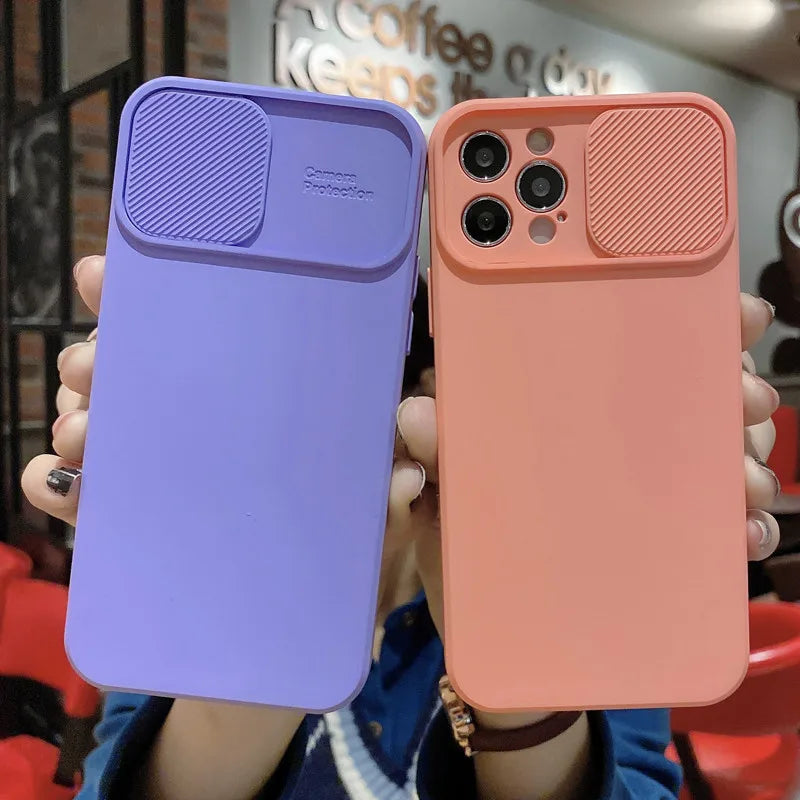 Camera Lens Protection Solid Phone Case For iPhone, Candy Color Soft TPU Cover