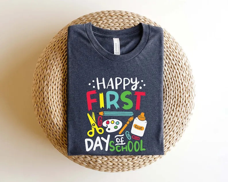 Happy First Day of School Shirt, Teacher Gift, Gift for Teachers