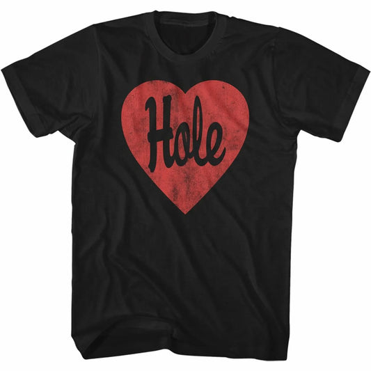 Hole Hole Heart Black Adult T-Shirt