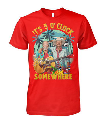 Jimmy Buffett Shirt Alan Jackson, It’s 5 O’clock Somewhere Tee