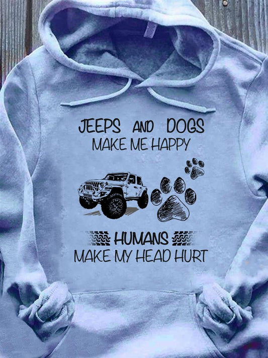 Jeeps And Dogs Make Me Happy Hoodie