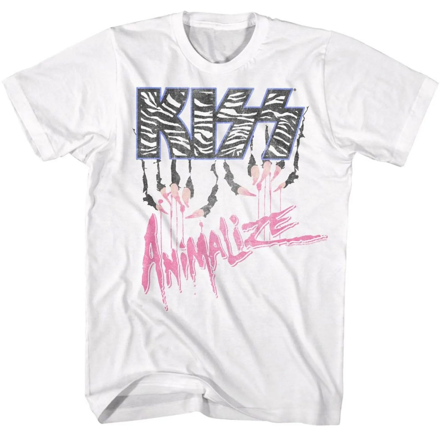 Kiss Animalize White Adult T-Shirt