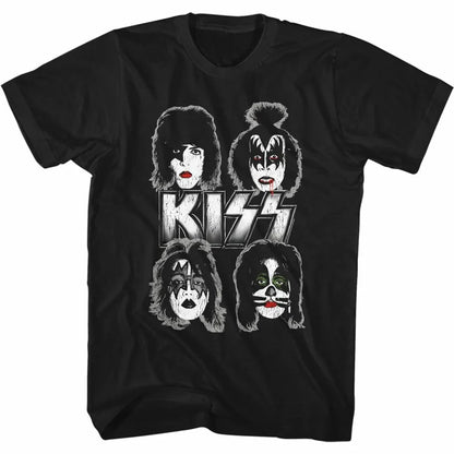 Kiss Band Faces Black Classic T-Shirt