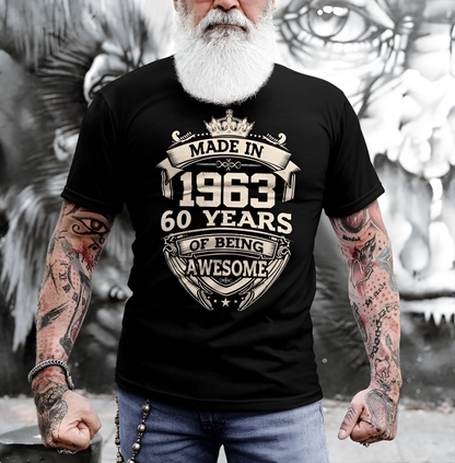 Made In 1963 60 Years Of Being Awesome T-Shirt