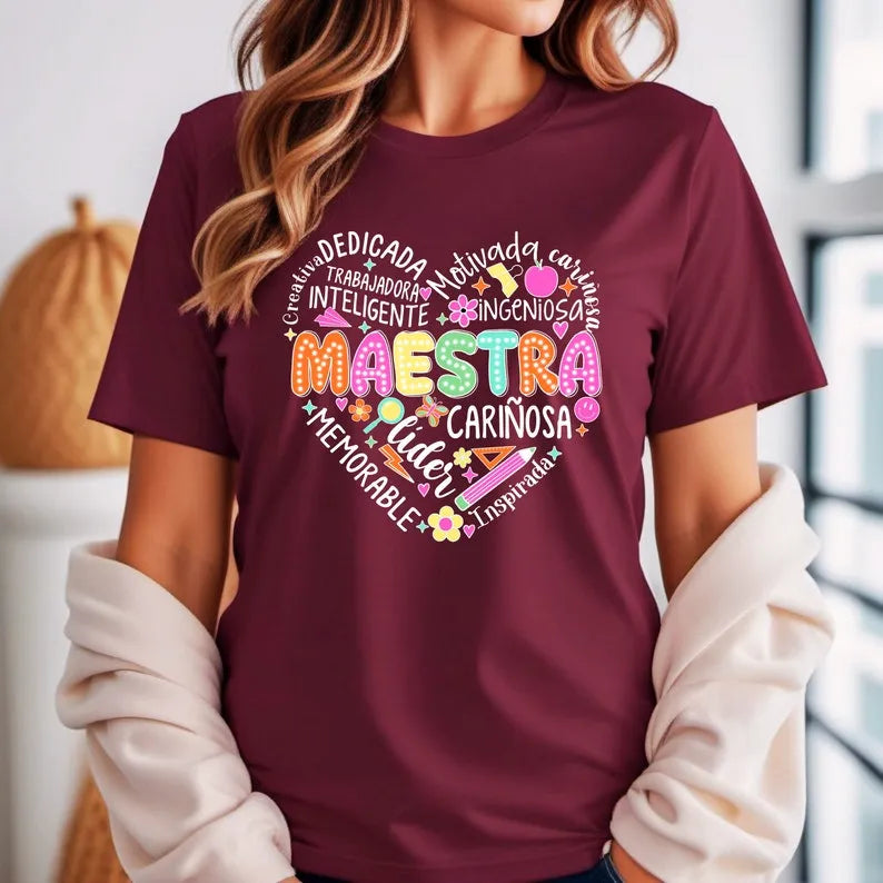 Maestra Shirts, Spanish Teacher Shirts, Bilingual Teacher Shirts