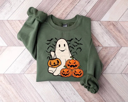 Ghost Halloween Sweatshirt, Womens Halloween Shirt, Halloween Party Shirt