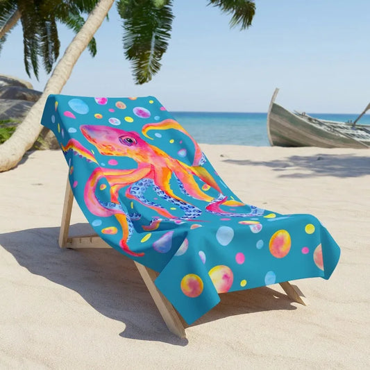 Octopus Bright Fun Beach Towel