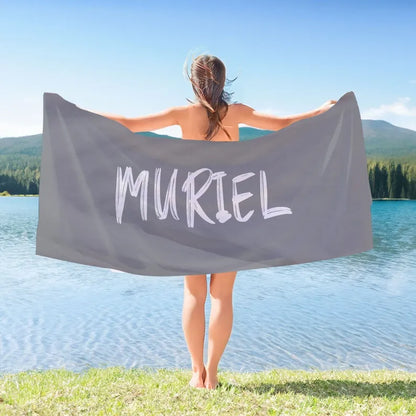 Personalized Name Beach Towel, Custom Bath Towel With Name