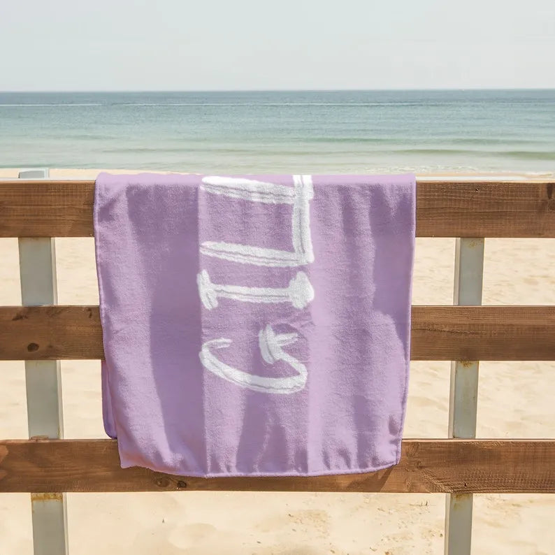 Personalized Name Beach Towel, Custom Bath Towel With Name