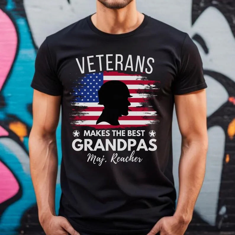 Personalized Veteran Grandpa Shirt