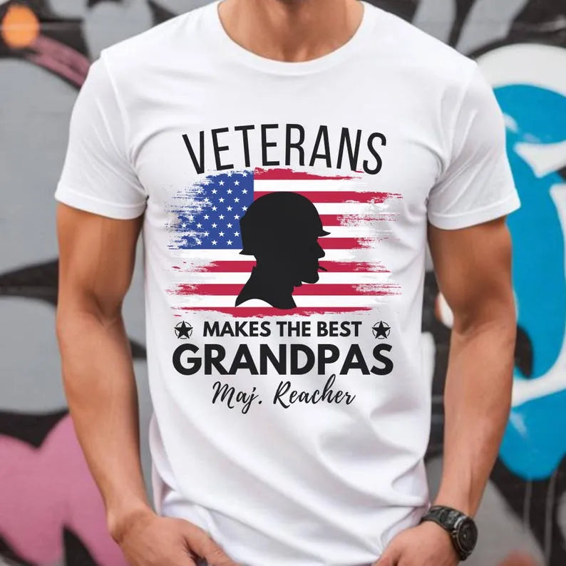 Personalized Veteran Grandpa Shirt