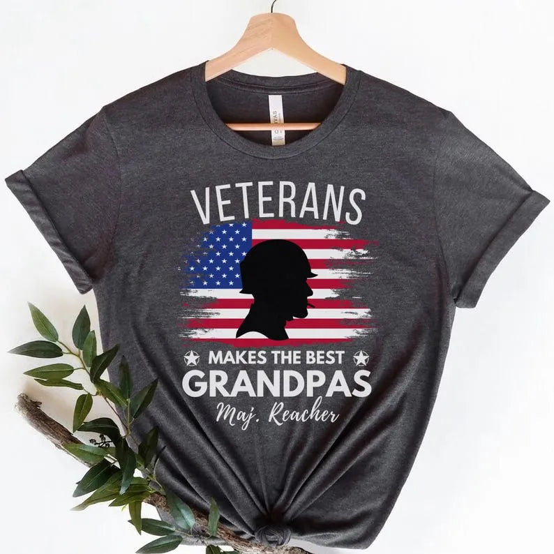 Personalized Veteran Grandpa Shirt