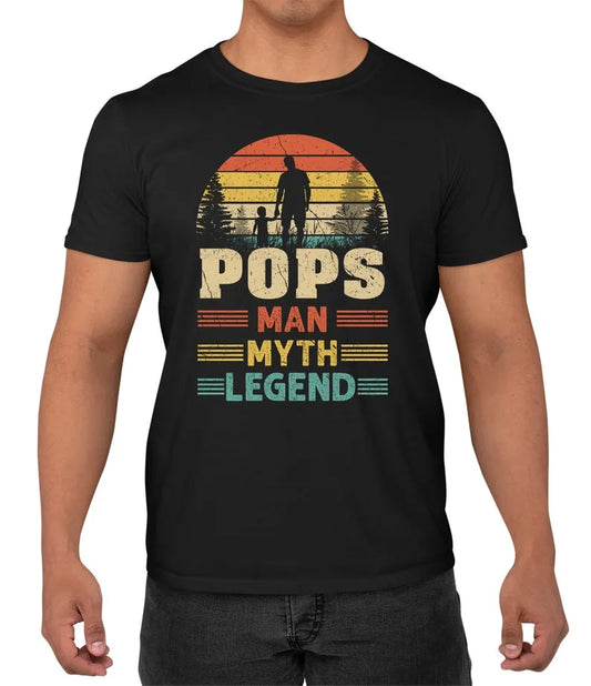 Pops The Man The Myth The Legend Sunset Vintage Fathers Day T-Shirt