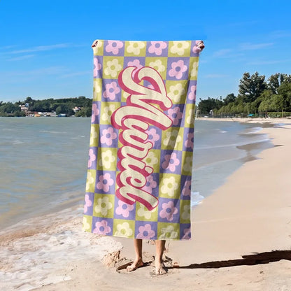 Purple Flower Beach Towel