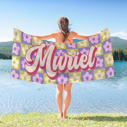 Purple Flower Beach Towel