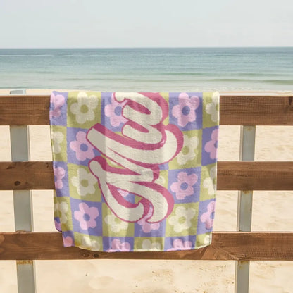 Purple Flower Beach Towel