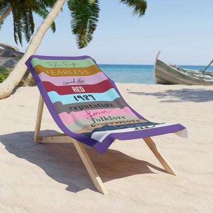 Taylor Swift Inspired Beach Towel, ALL Taylor Albums Beach Towel