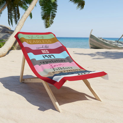 Taylor Swift Inspired Beach Towel, ALL Taylor Albums Beach Towel